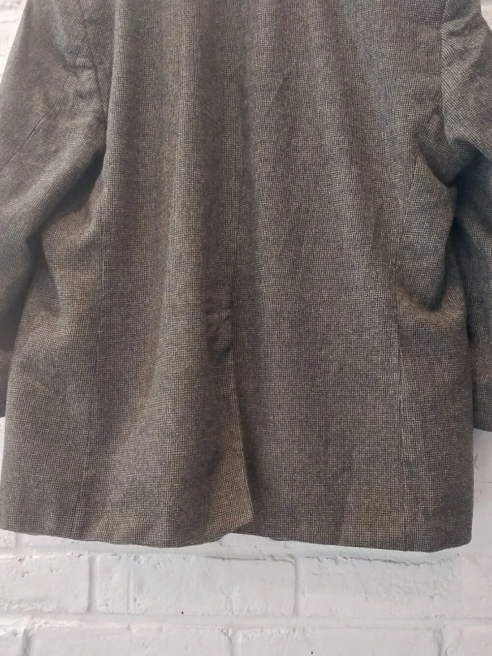 Chaps Ralph Lauren Blazer 100% Pure Wool 50R Brown Houndstooth Jacket Sport Coat